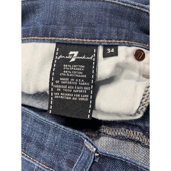 7 For All Mankind Jeans Mens 34 x 33 Austyn Straight Blue Medium Wash  Made USA - Picture 4 of 10